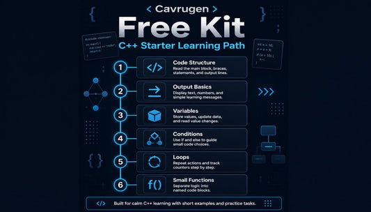 Cavrguen Free Kit C++ Starter Learning Path on a dark background