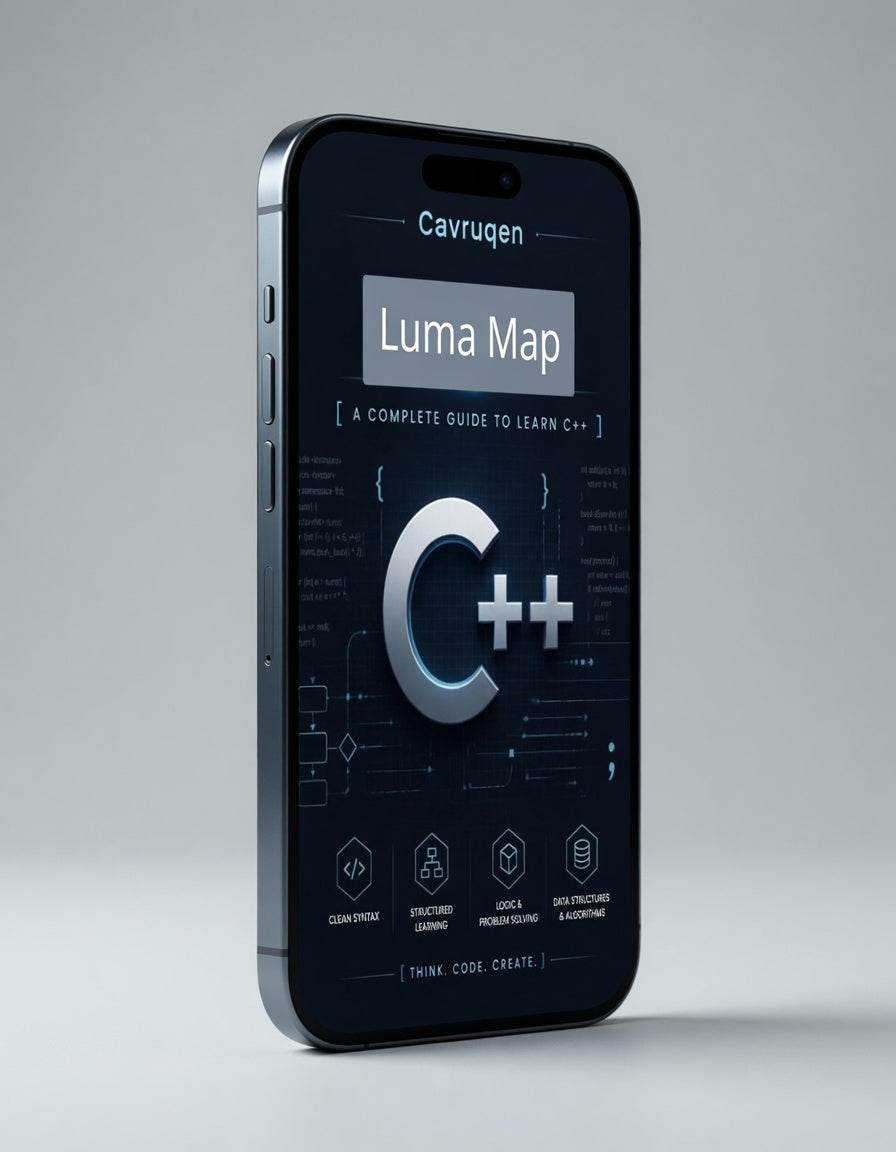 Phone displaying 'Cavruqen Luma Map' app on a gray background